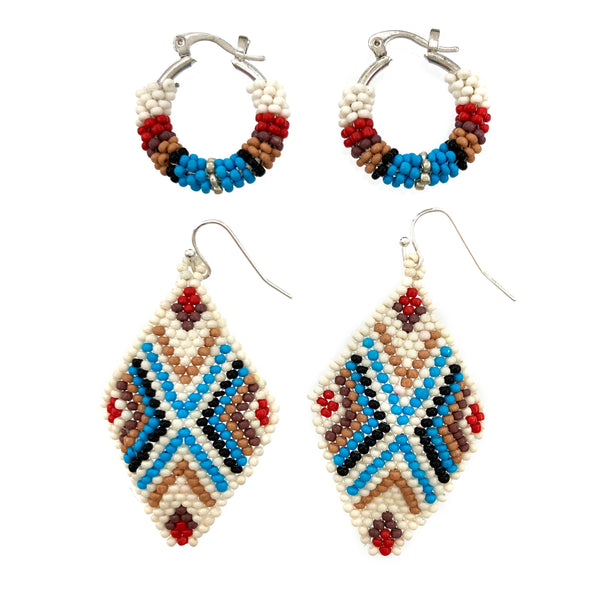 Navajo Seed Bead Two Piece Earrings Set