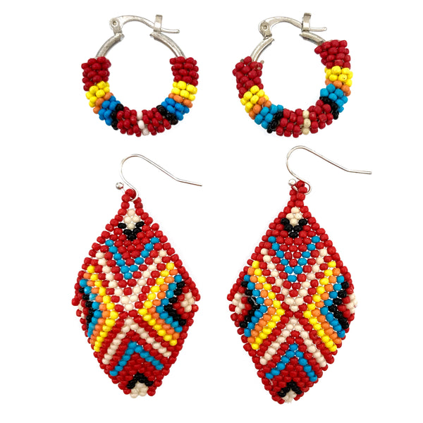 Navajo Seed Bead Two Piece Earrings Set