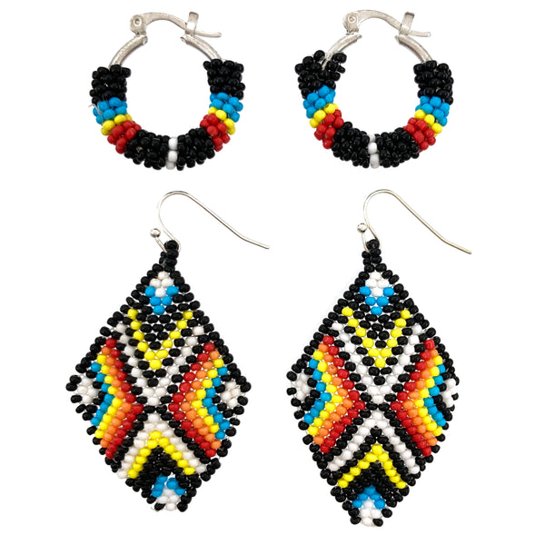 Navajo Seed Bead Two Piece Earrings Set