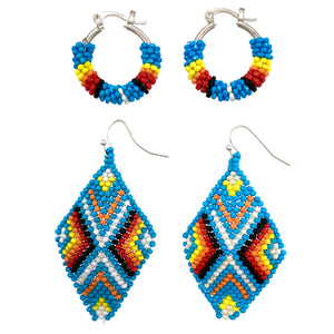 Navajo Seed Bead Two Piece Earrings Set