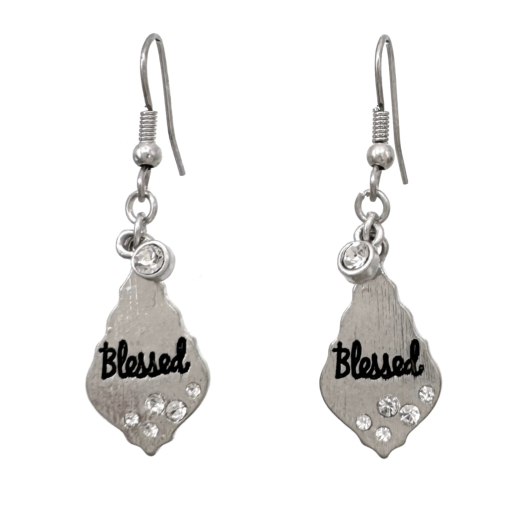 Silver Blessed Drop Earrings