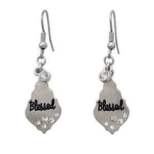 Silver Blessed Drop Earrings