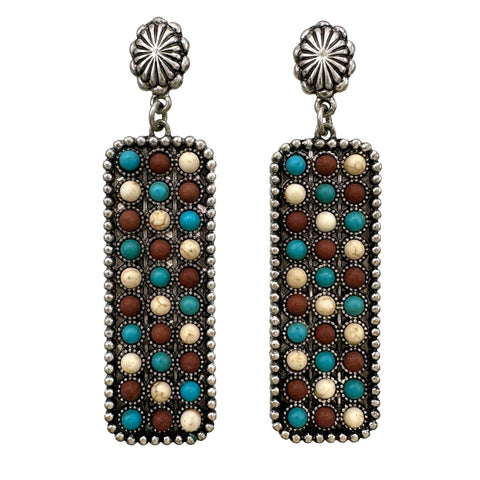 Navajo Western Rectangular Earrings