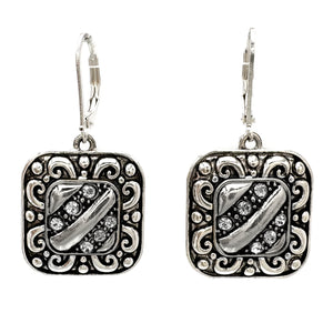 Rhinestone Western Square Earrings