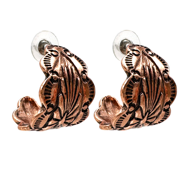 Western Native Leaf Metal Earrings