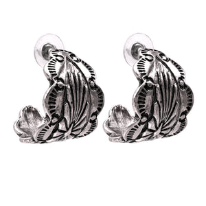 Western Native Leaf Metal Earrings