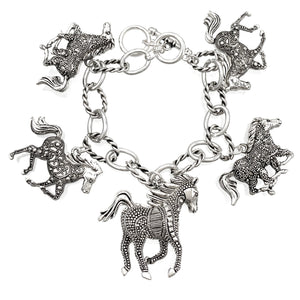 Horse Charms Chain Link Bracelet