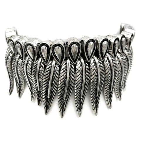 Silver Feathers Bohemian Bracelet