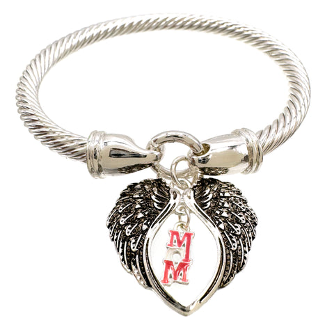 Angel Wings MOM Bangle Bracelet