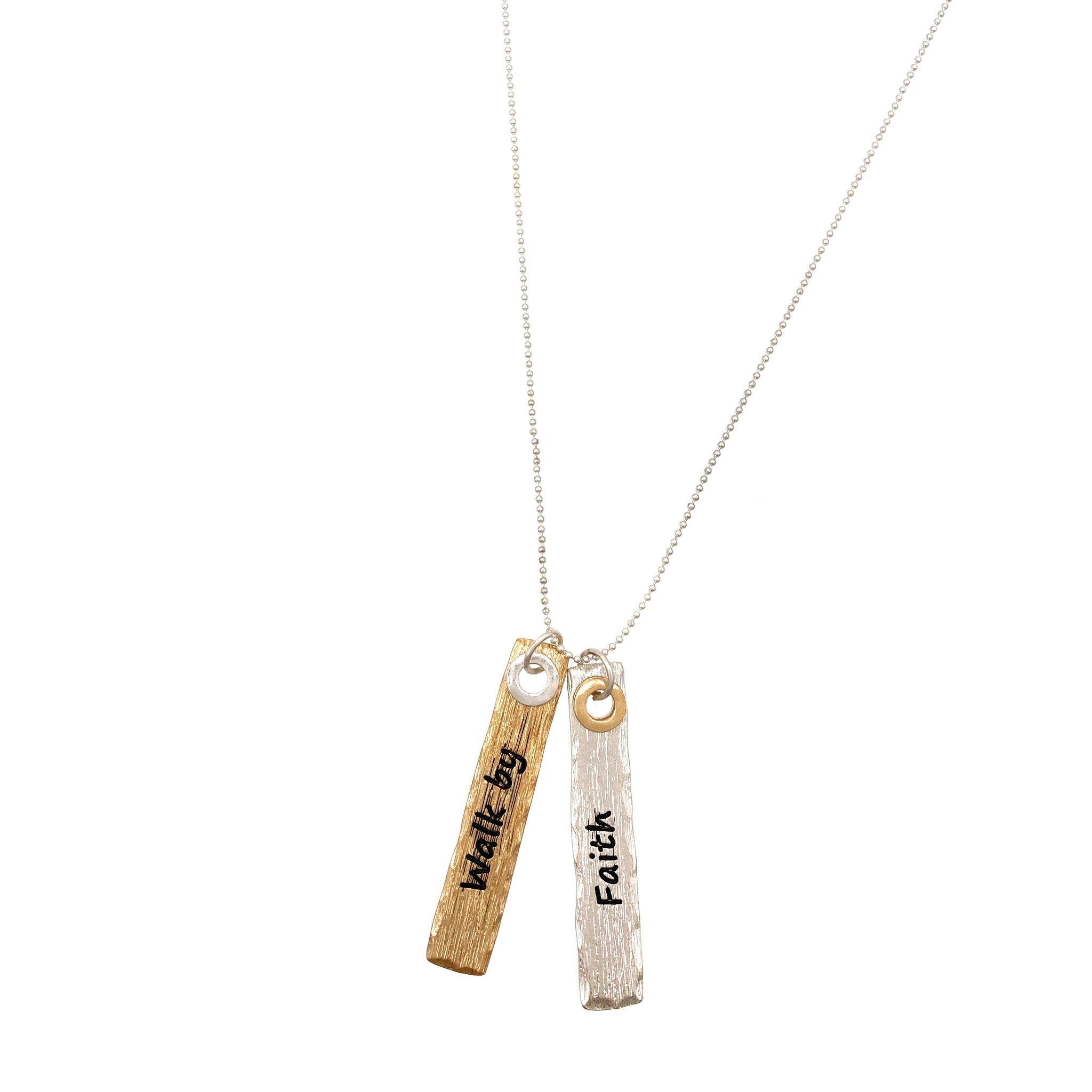 Walk By Faith Two Bar Necklace