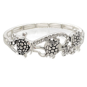 Turtle Crystal Stretch Bracelet