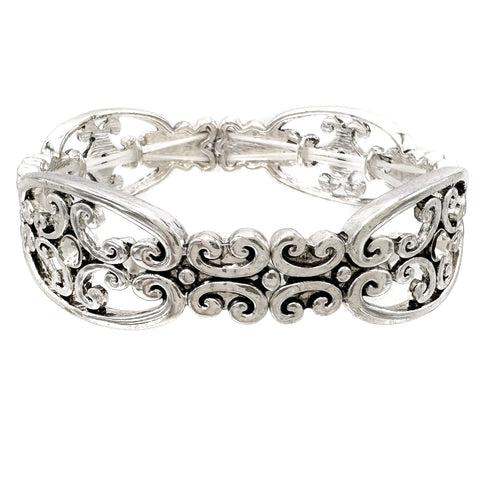 Valencia Silver Stretch Bracelet