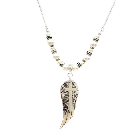 Faith Angel Wing Pendant Necklace