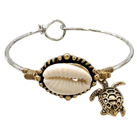 Cowrie Shell Turtle Bangle