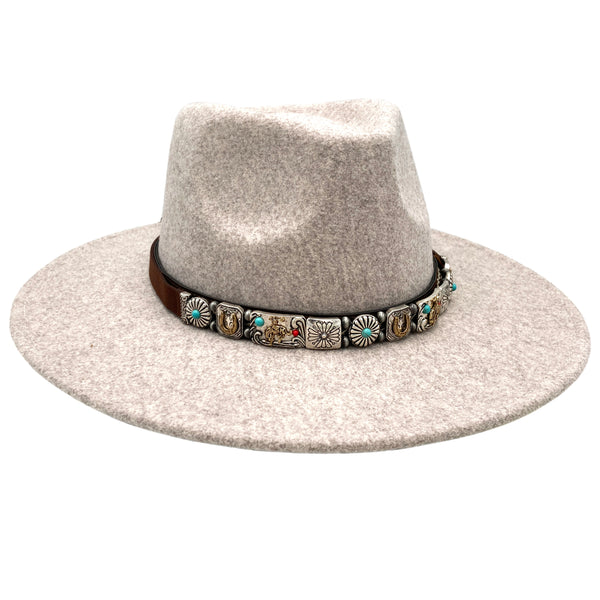 Western Cowboy Rider Horseshoe Concho Hat Band