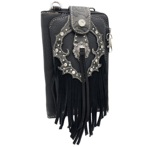 Western Fringe Women's Crossbody Phone Wallet