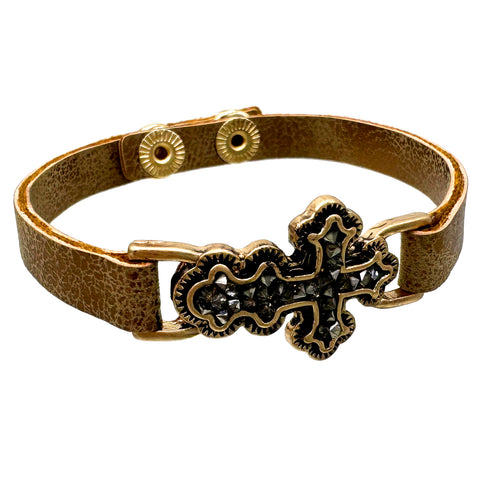 Crystal Cross Snap Bracelet