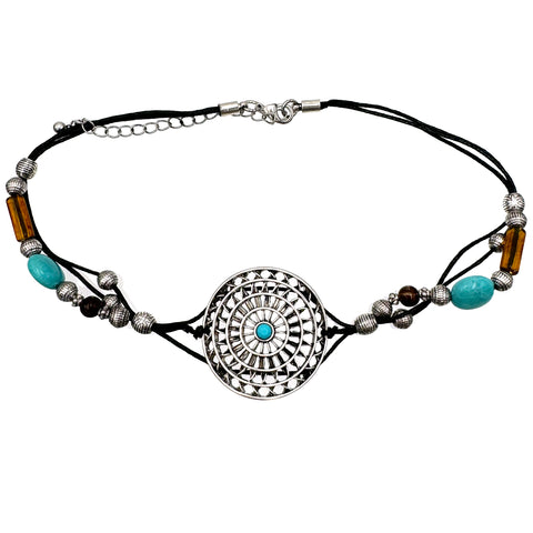 Concho Beads Cord Choker