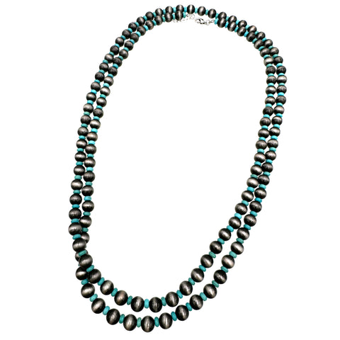 Navajo Large Beads Versatile Long 60 inch Necklace