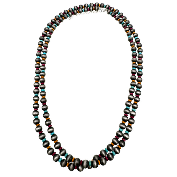 Navajo Large Beads Versatile Long 60 inch Necklace