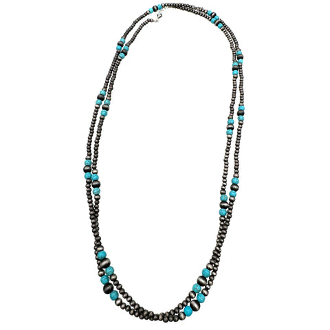 Navajo Beads Versatile Long 60 inch Necklace