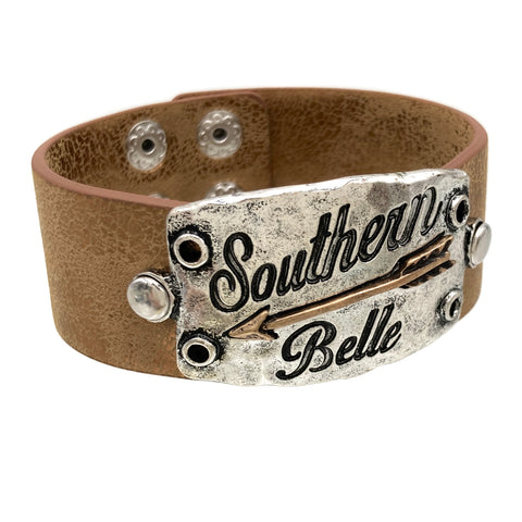 Southern Belle Arrow Leather Bracelet