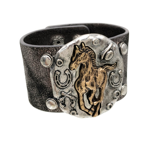 Western Horse Leather Bracelet