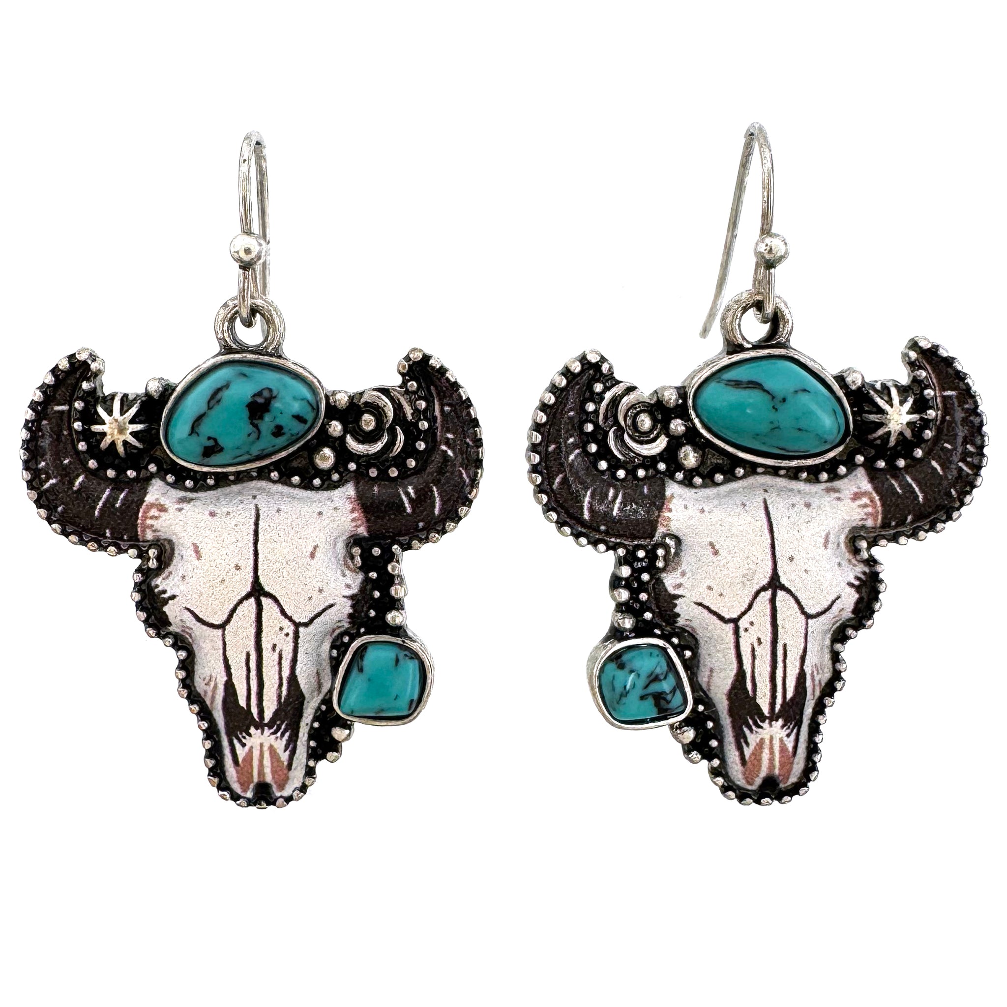 Longhorn Skull Dangle Earrings