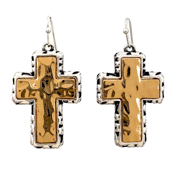 Chrome Cross Earrings