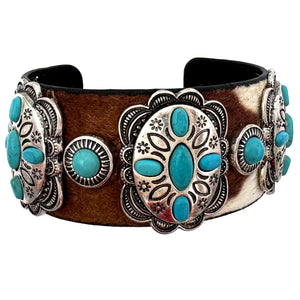 Western Concho Cowhide Hair Cuff