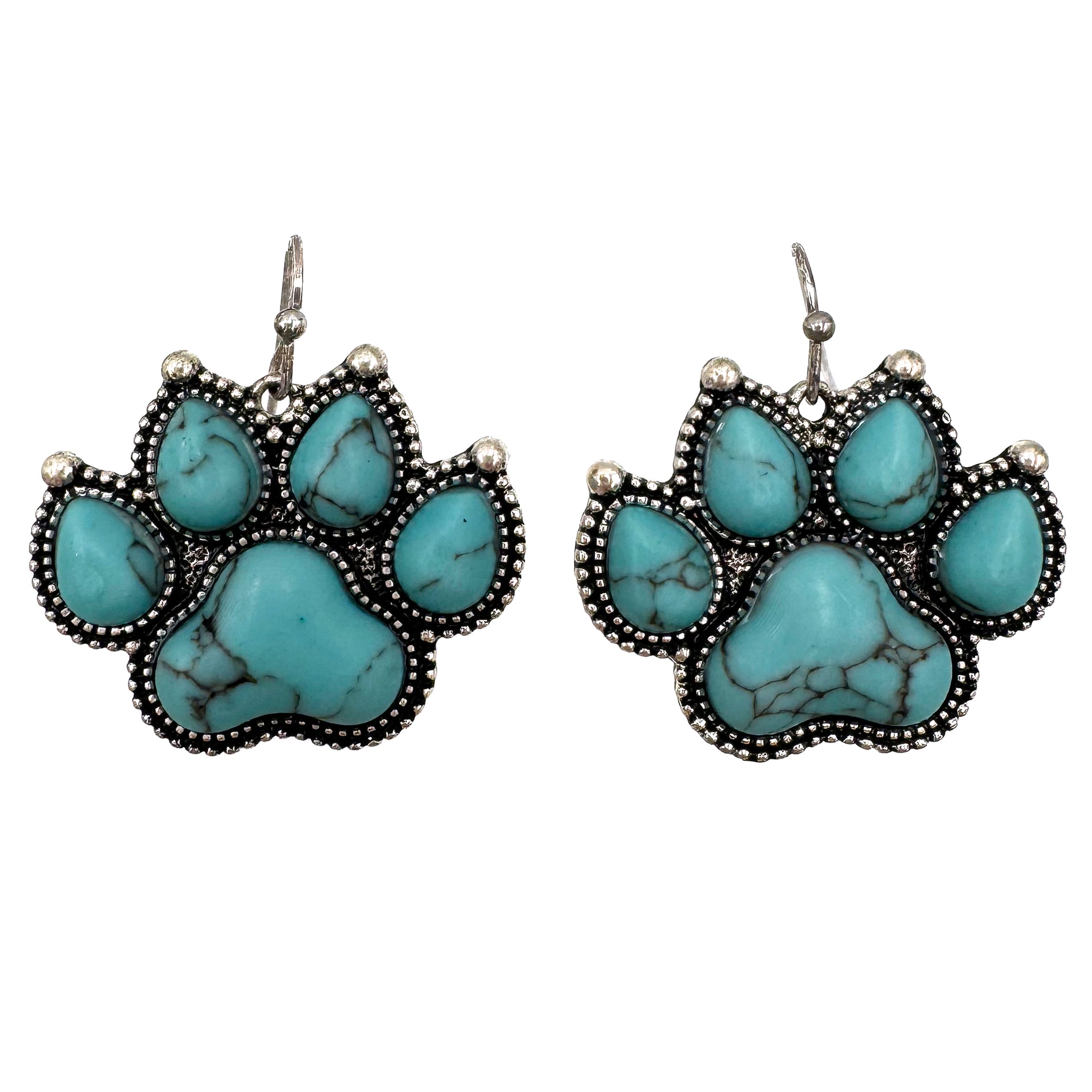 Turquoise Stone Paw Earrings