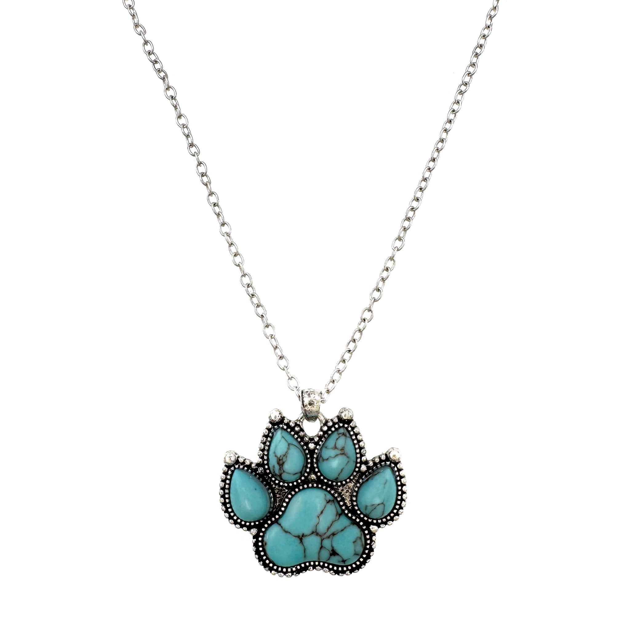 Turquoise Stone Paw Necklace