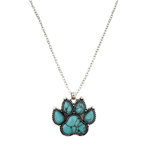 Turquoise Stone Paw Necklace