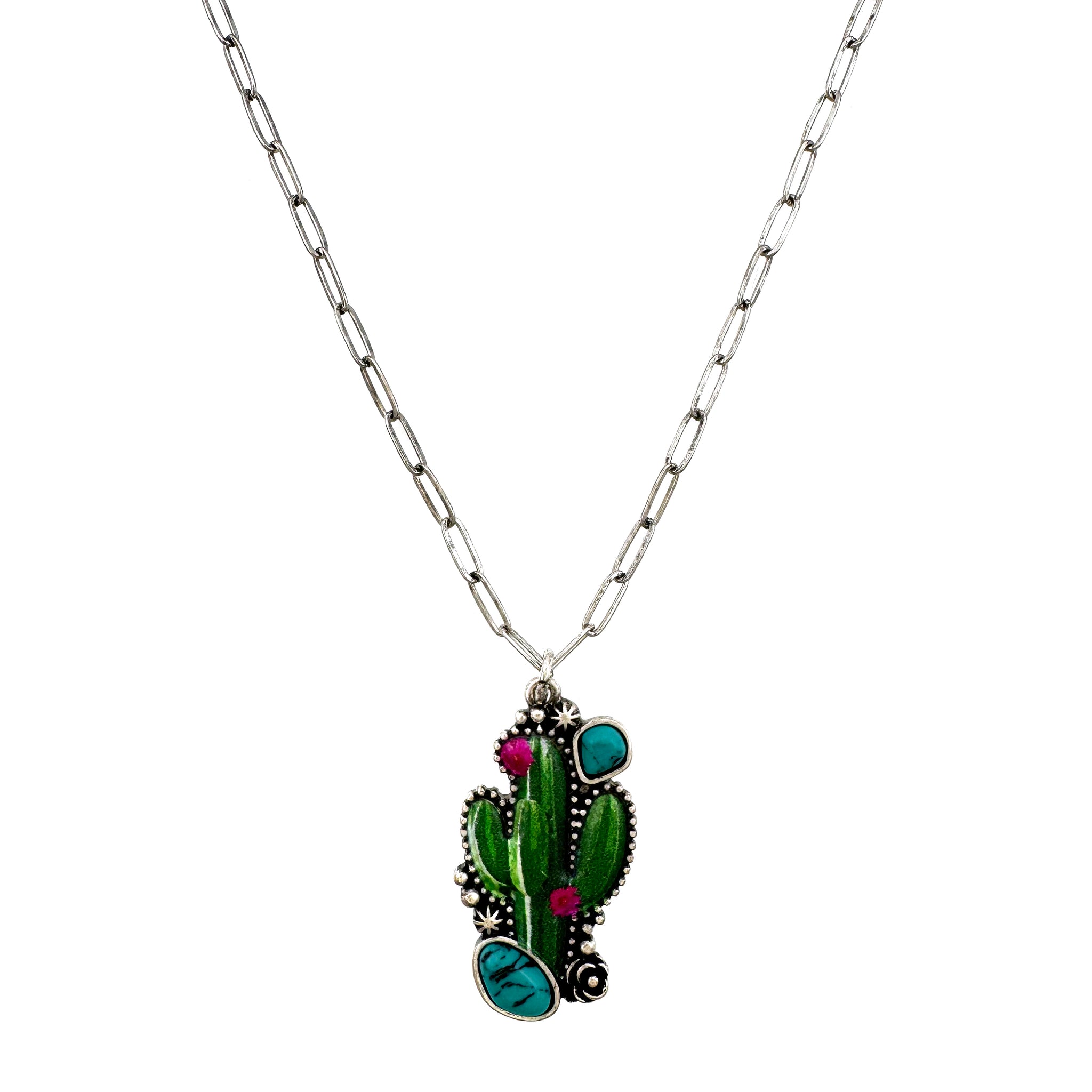 Green Cactus Necklace