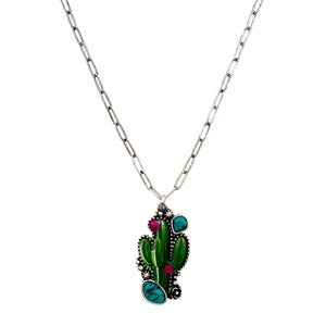 Green Cactus Necklace