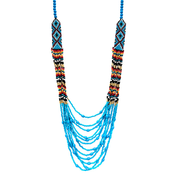 Navajo Seed Bead Beadwork Layered Bohemian Necklace