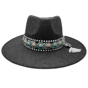 Western Turquoise Sun Concho Hat Band