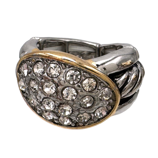 Fashion Rhinestone Metal Stretch Ring