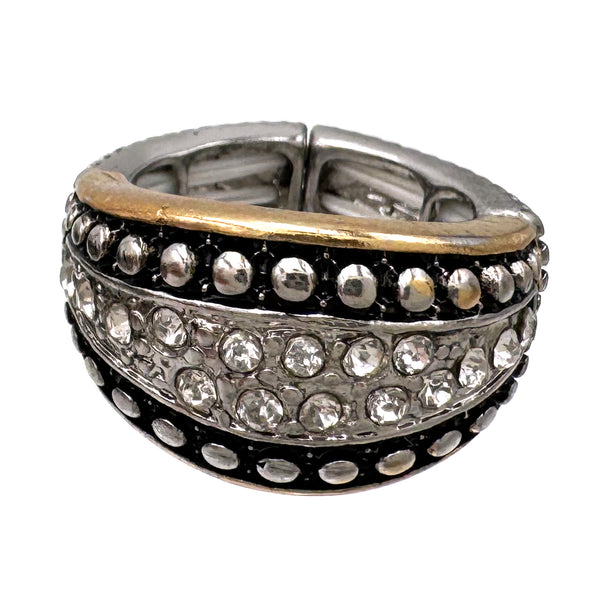 Fashion Rhinestone Metal Stretch Ring