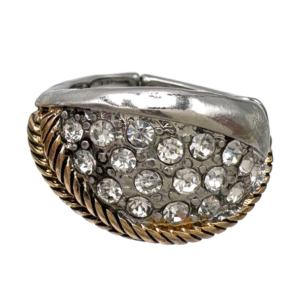 Fashion Rhinestone Metal Stretch Ring