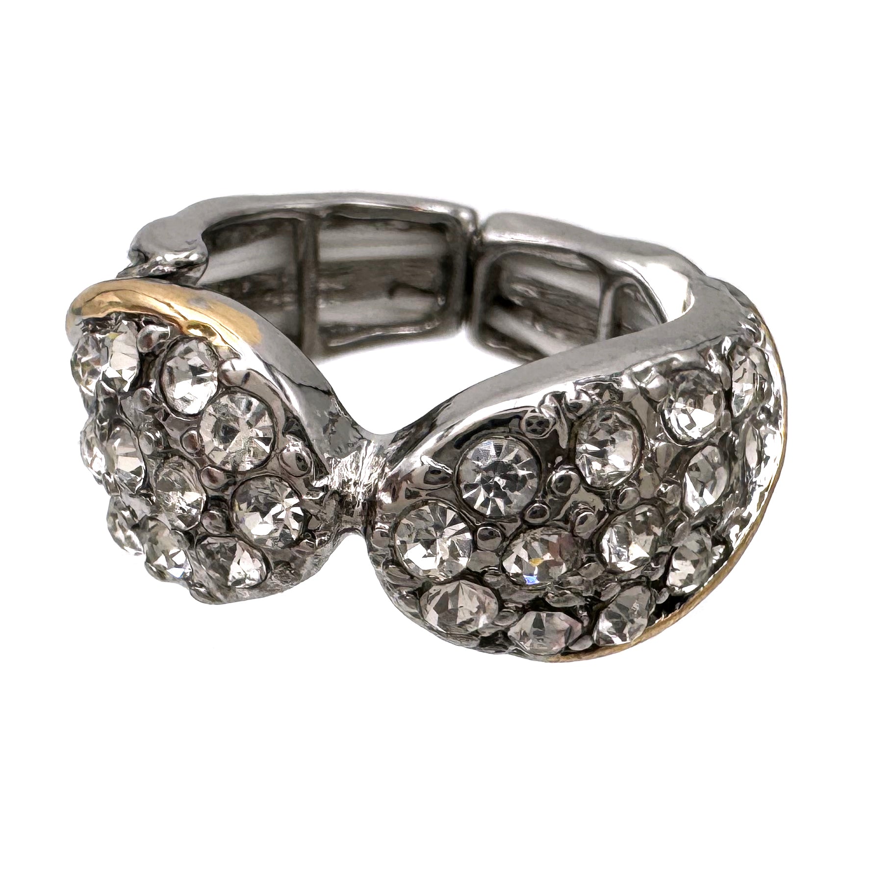 Fashion Rhinestone Metal Stretch Ring