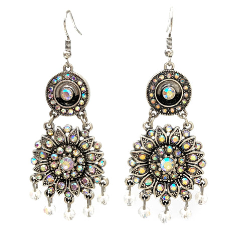 AB Rhinestone Crystal Chandelier Earrings