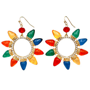 Christmas Lights Circle Earrings