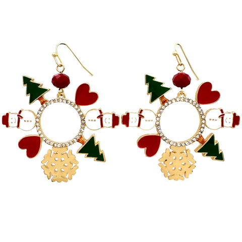 Christmas Icons Circle Earrings