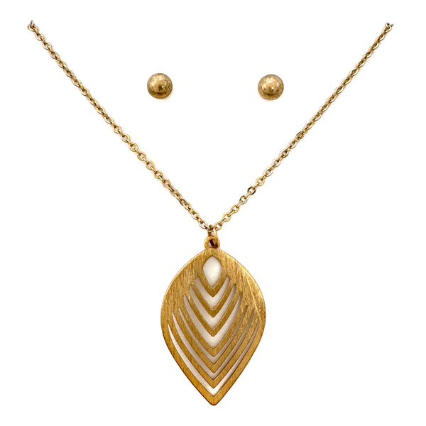 Leaf Brass Metal Necklace