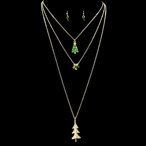 Christmas Tree Three Strand Necklace