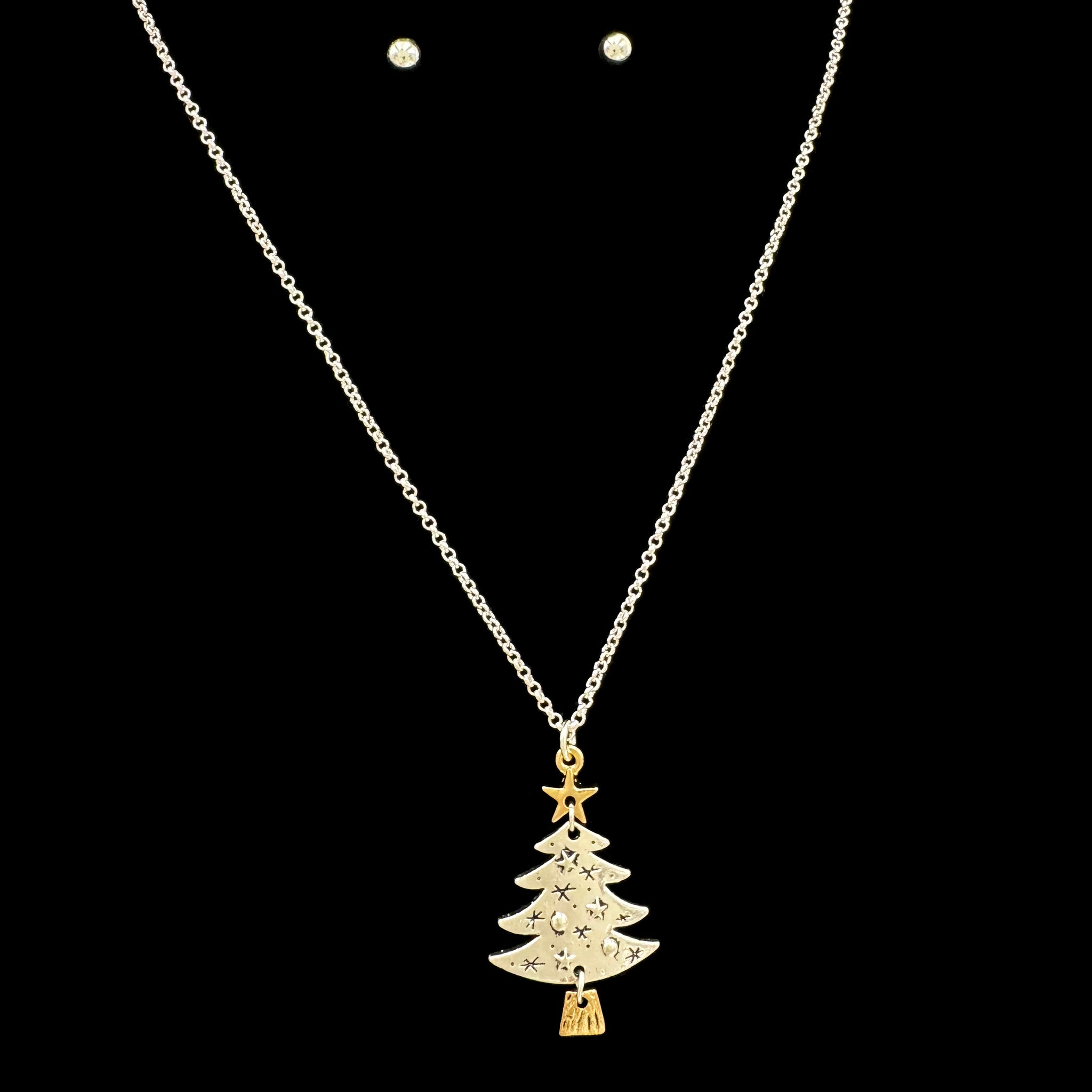 Christmas Tree Snowflakes Necklace