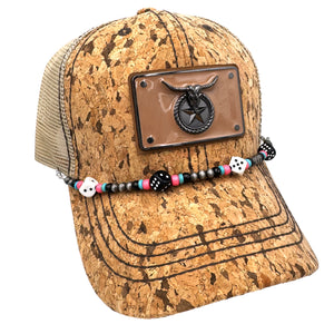 Black White Dices Navajo Bead Trucker Cap Chain