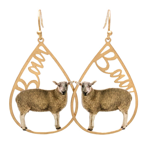 Sheep BAA Gold Earrings