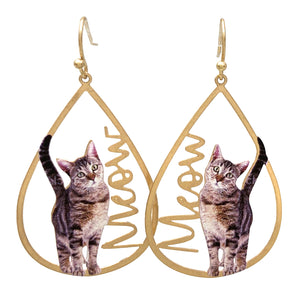 Cat Meow Gold Earrings